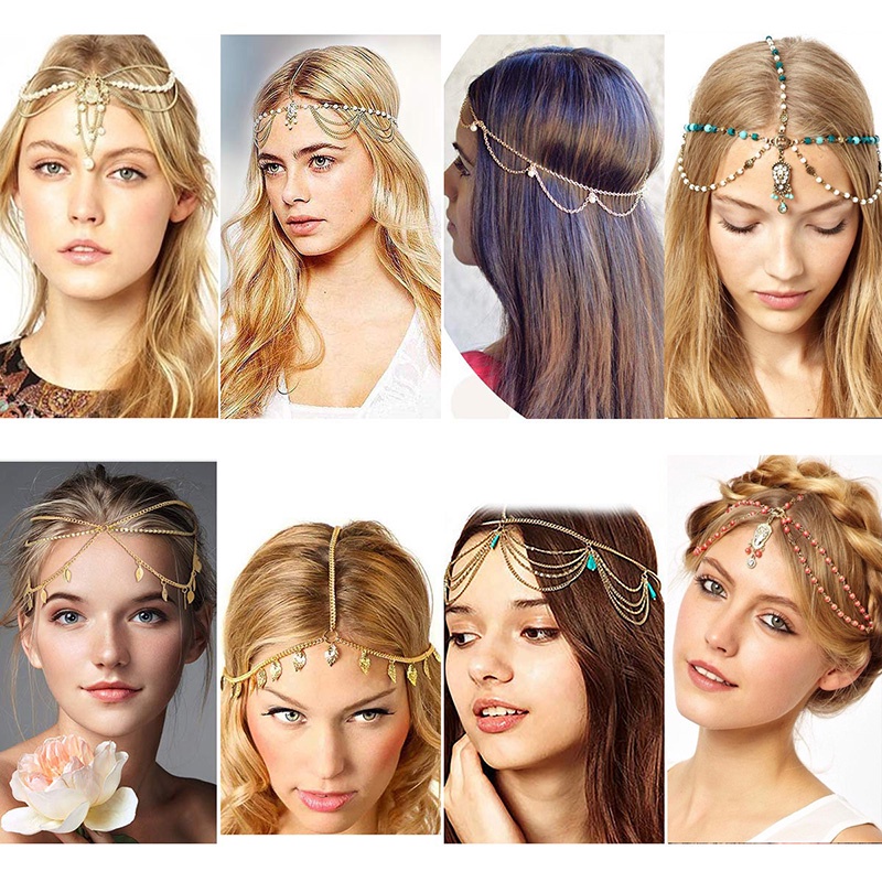 Fashion Forehead Chain Headgear Wedding Hair Ornament Bohemian