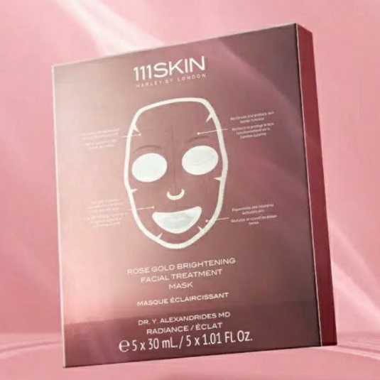 111SKIN Rose Gold Brightening Facial Treatment Mask – 1 Maske Mit 24 Karat Gold & Damaszener Rose, 30 Ml