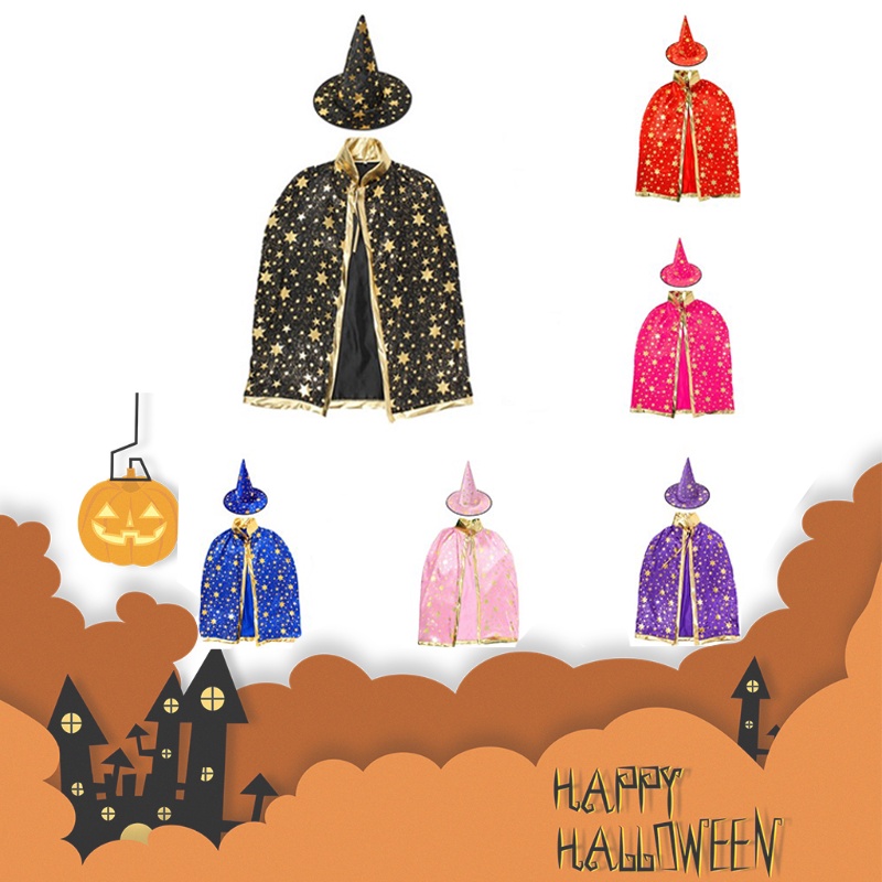 And Soft Elegant Children's Witch Cape With Hat Props For