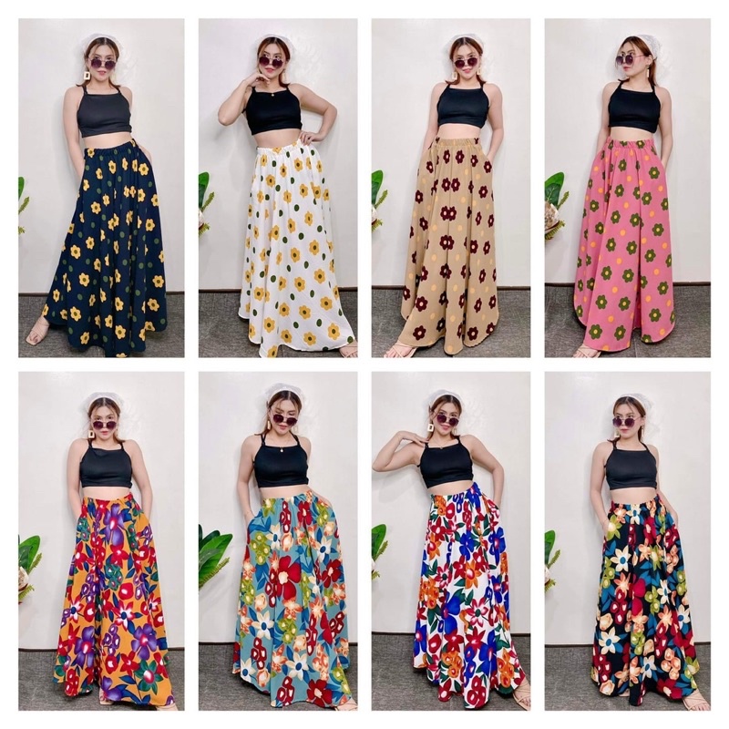 women-skirt-poly-maxi-church-skirt-free-size-floral-and-print-shopee