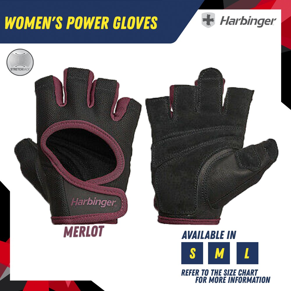 Harbinger Women's Power Gloves (Merlot) Shopee Philippines