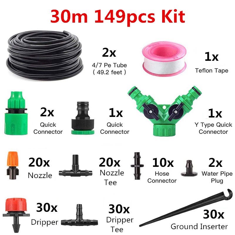 10/15/20/25/30M DIY Garden Micro Drip Irrigation System Automatic Plant ...