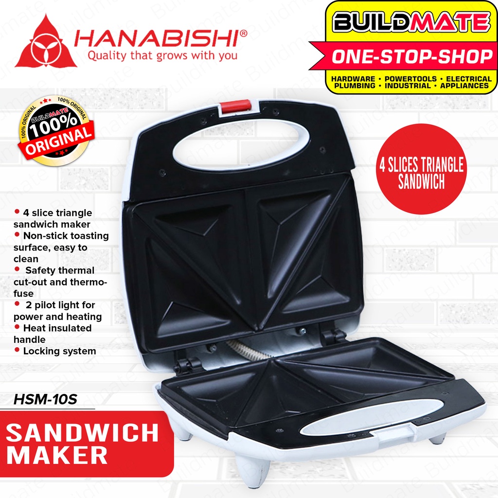 BUILDMATE Hanabishi Non Stick Sandwich Maker Machine Triangle Sandwich