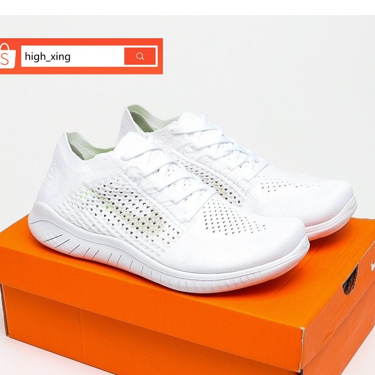 Nike free rn flyknit hotsell 2018 womens triple white