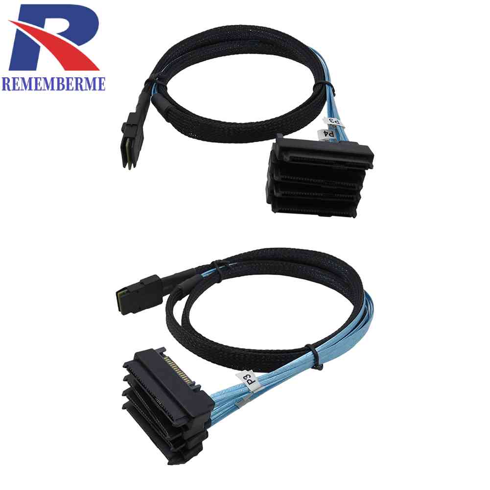 Mini SAS 36 Pin SFF-8087 to 4 SAS 29 Pin SFF-8482 Cable with 15P SATA ...