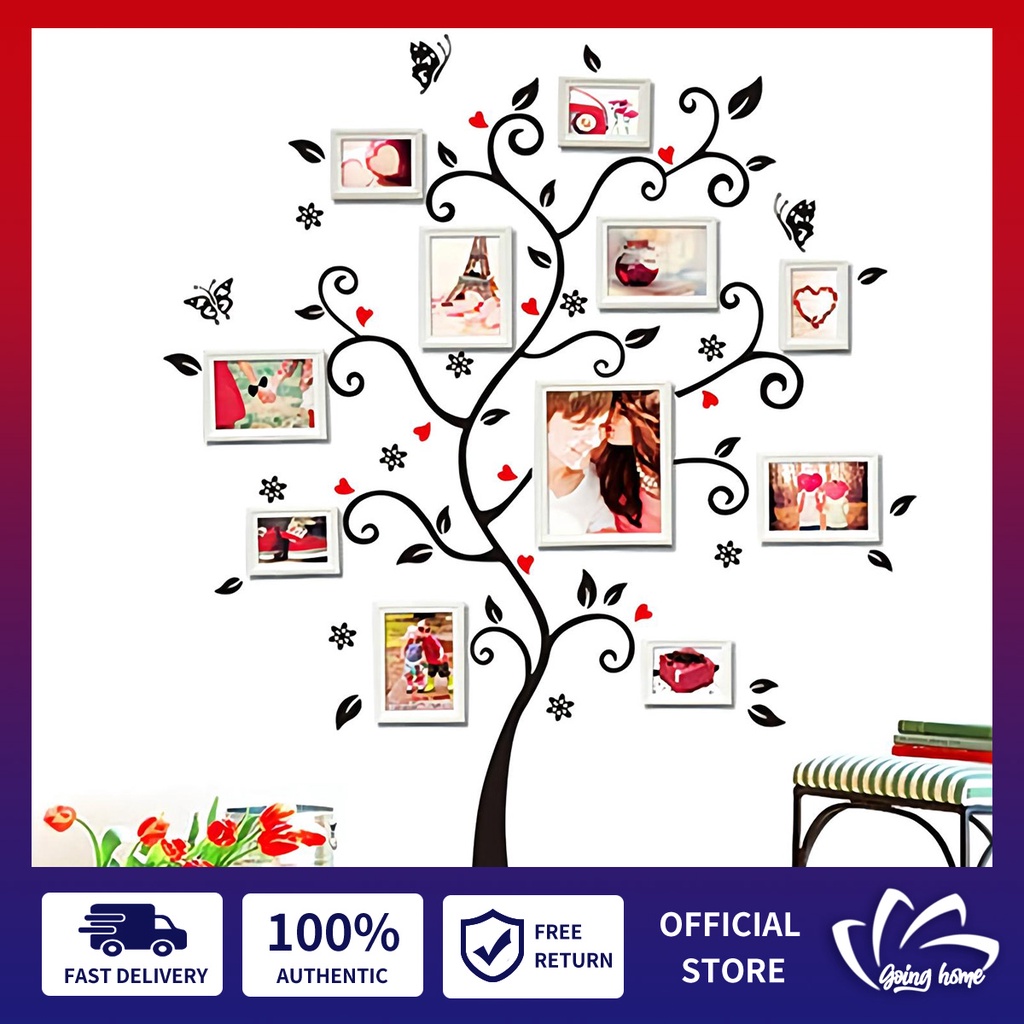 Love Family Tree Wall Stickers Decals DIY Photo Frame Tree Wallpaper