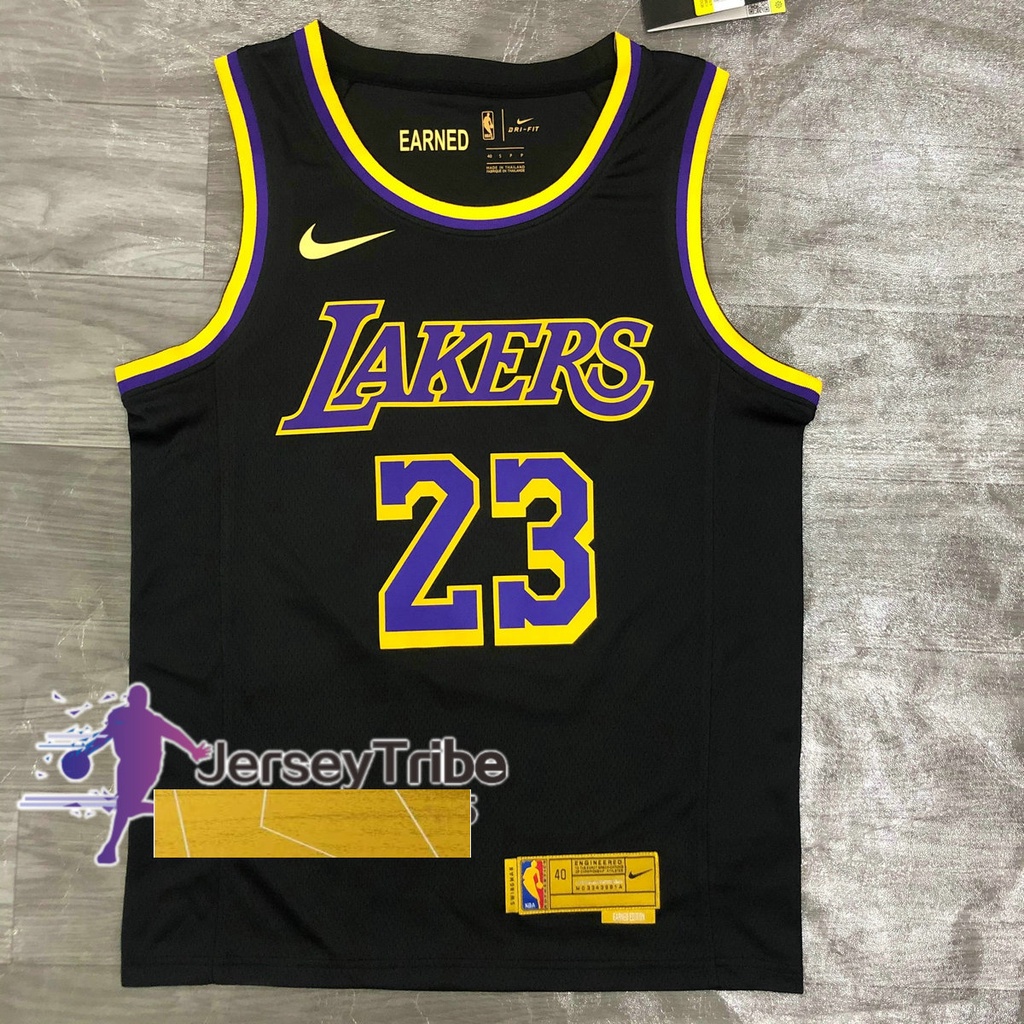 2020 21 Nba Los Angeles Lakers 23 Lebron James Earned Jersey Black Shopee Philippines