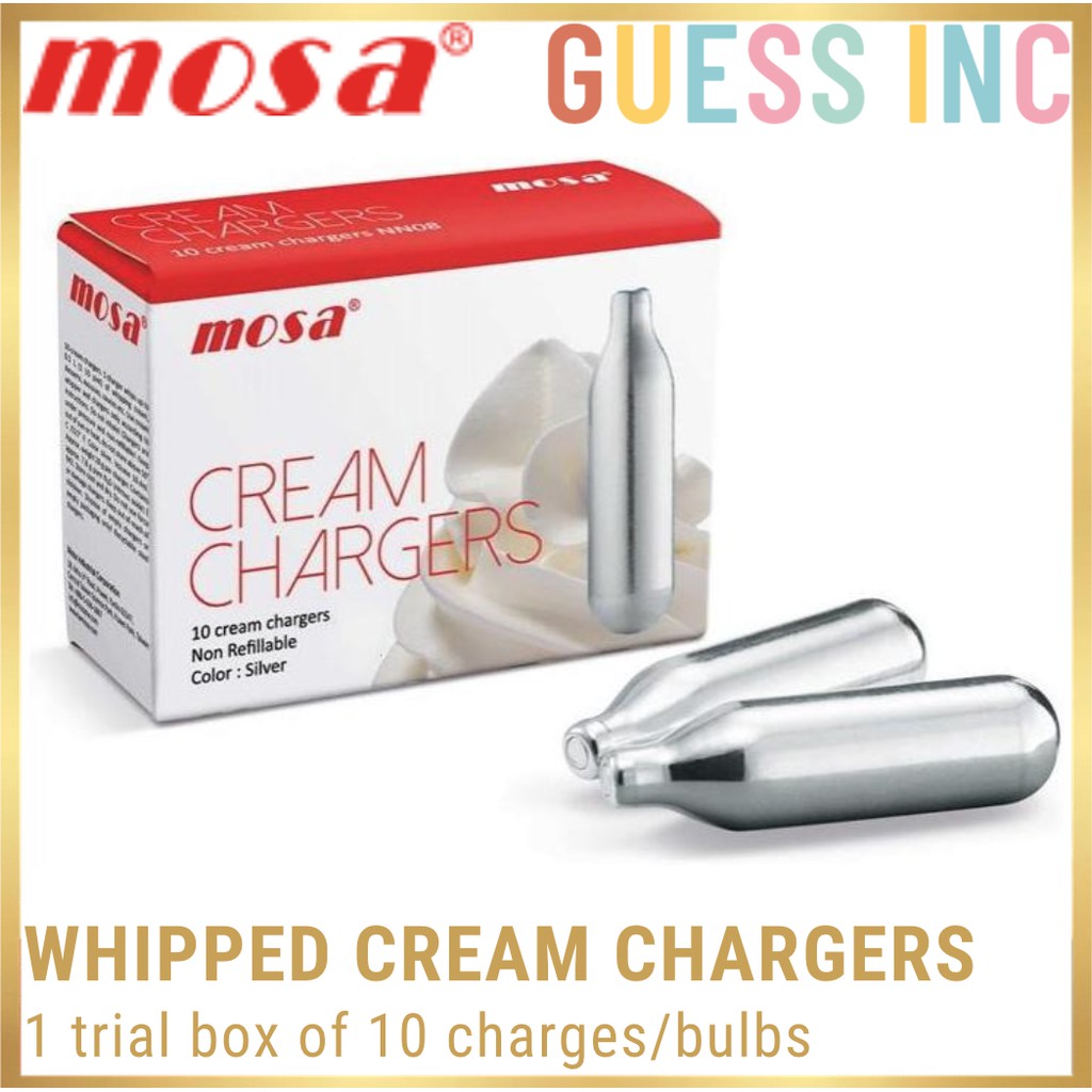 1 box of Mosa N2O Whipped Cream Chargers, 10 bulbs/packet Shopee