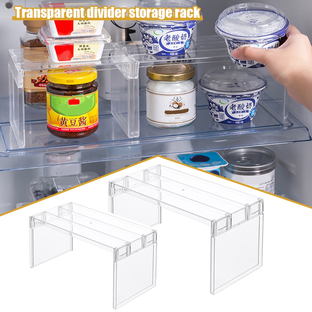 Transparent Assemble Fridge Shelf Divider Space Saving Rack ...