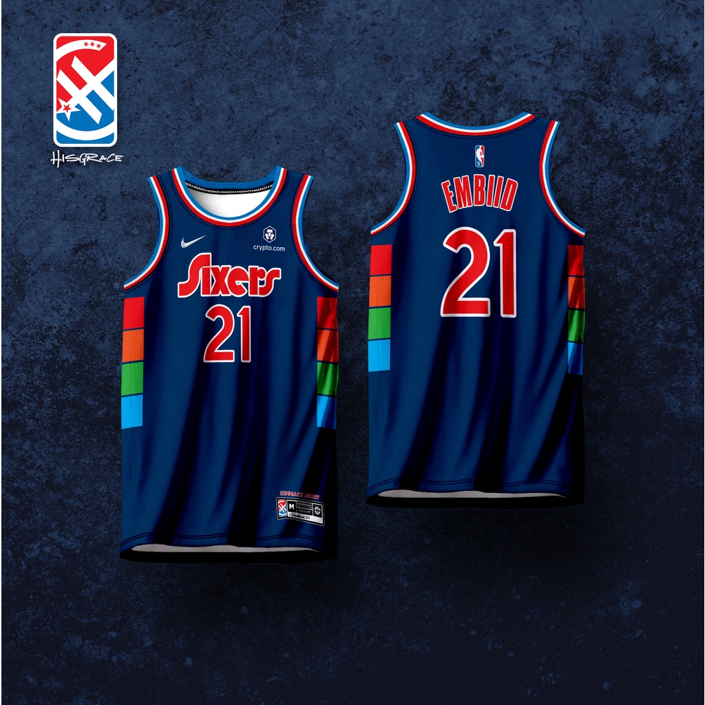 2022 PHILADELPHIA SIXERS EMBIID CITY EDITION HG JERSEY Shopee