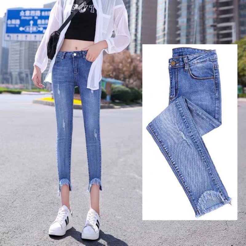 High waisted best sale stretch ripped jeans