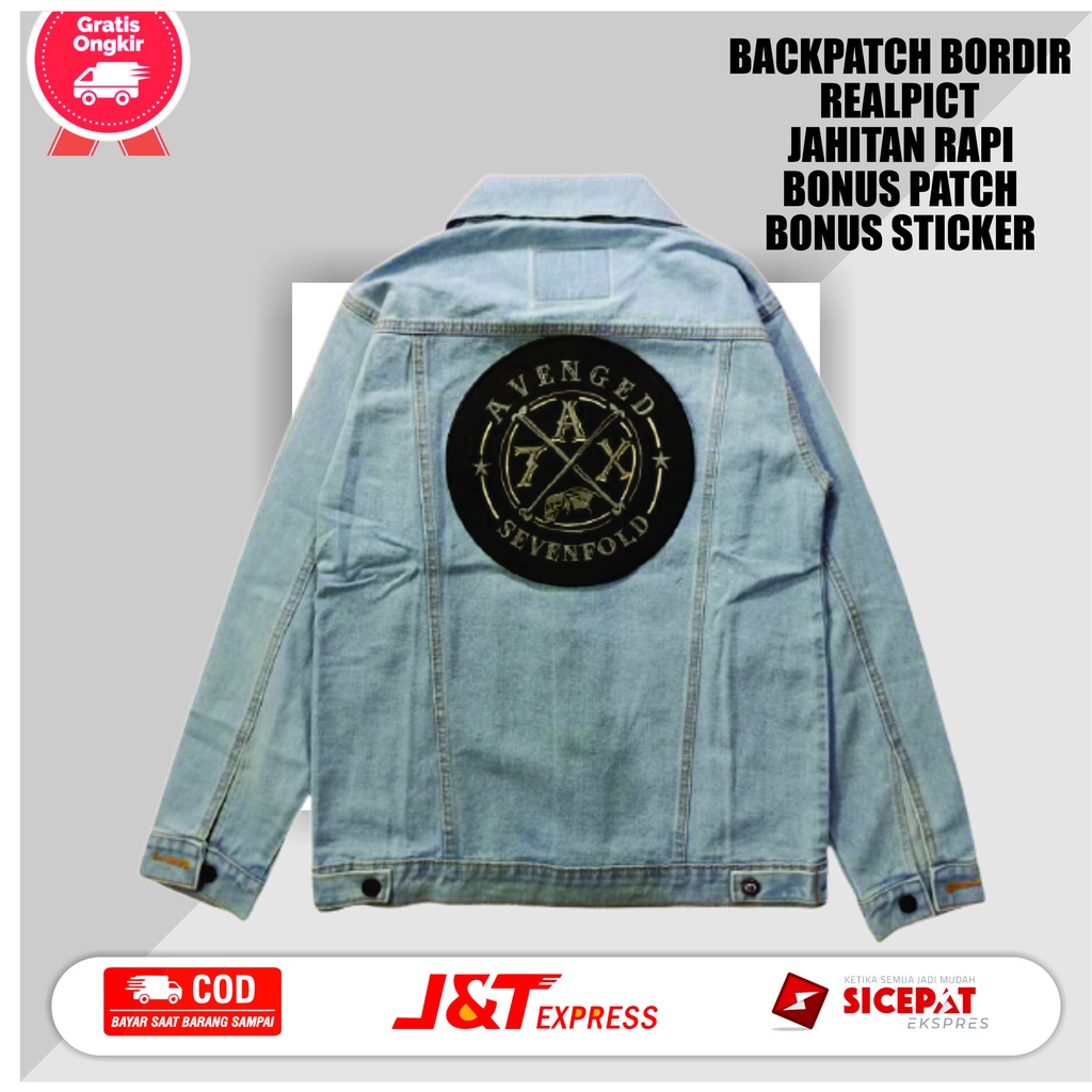 Backpatch Emblem Back Punk Jacket Jeans Jacket Embroidery Large Avenged Sevenfold Band Logo 4898