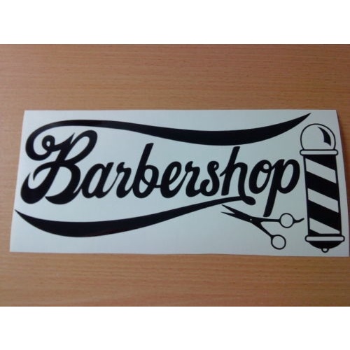 barber shop scissors pole shop front window sign vinyl sticker wall art ...
