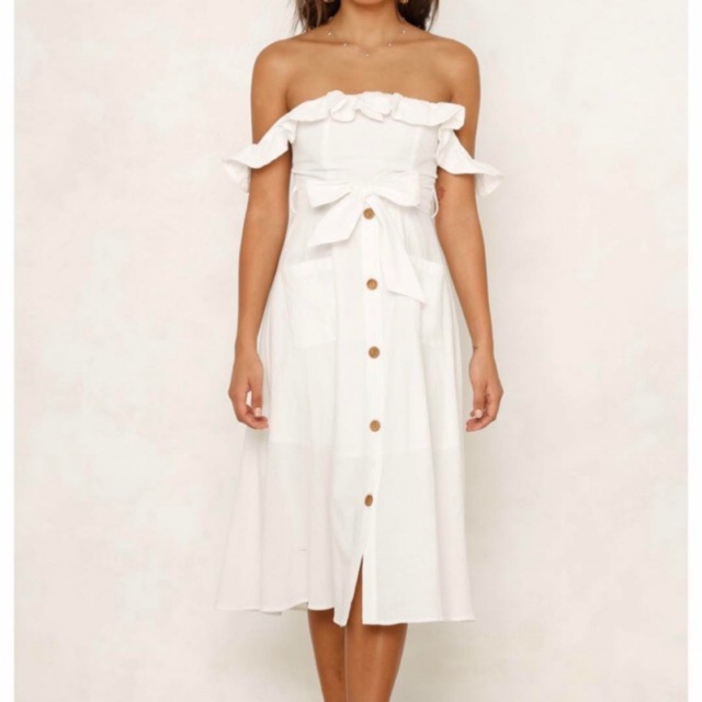 White half shoulder dress new arrivals