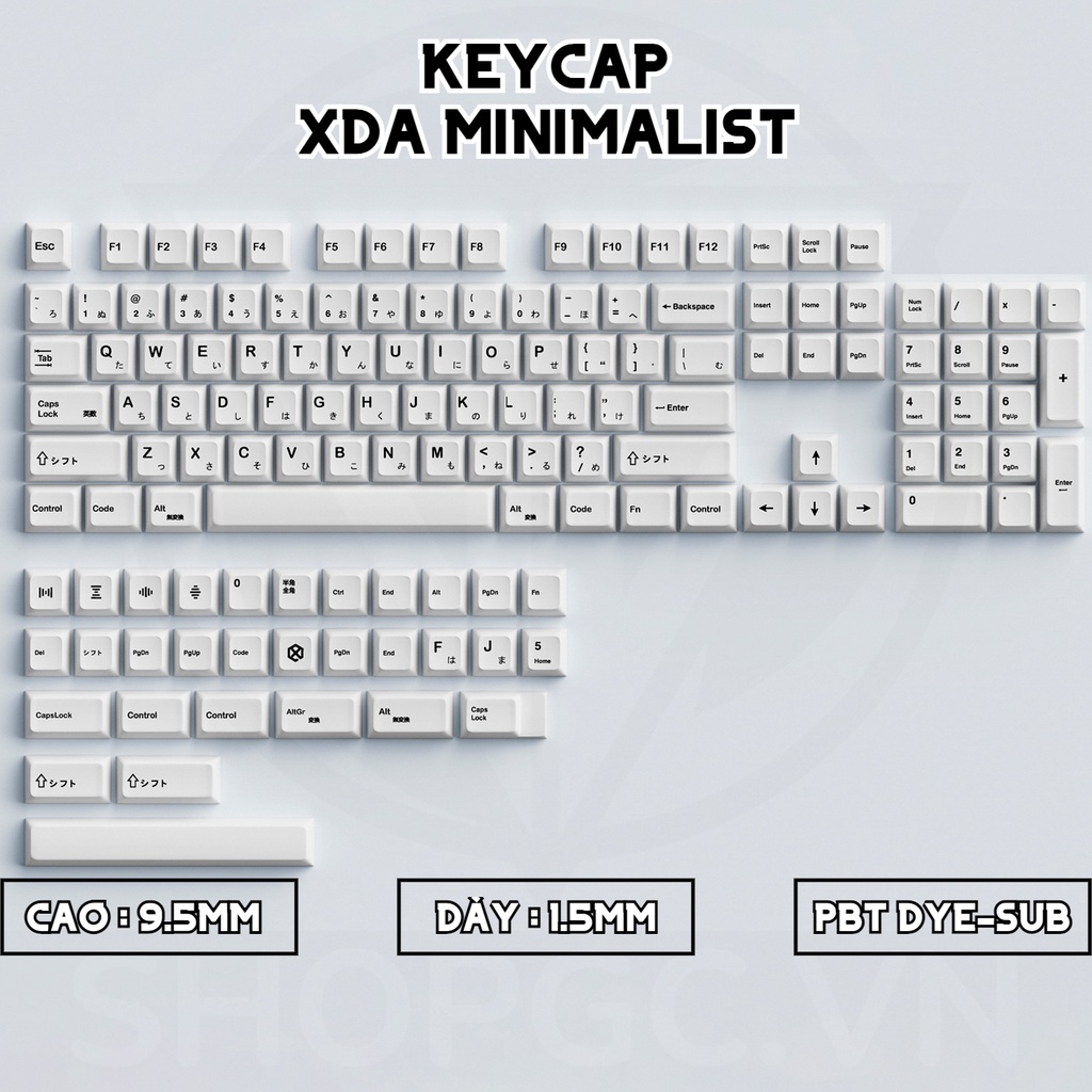 Keycap Minimalist 135 buttons Thick PBT mechanical keyboard 1.5MM Thick XDA 9.5MM high | Shopee ...