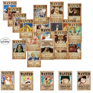 10PCS Anime Luffy Straw Hat Pirates One Piece Wanted Poster Stickers  Vintage Painting Kid Bed Room Wall Decorate Adult Toy Gift - AliExpress