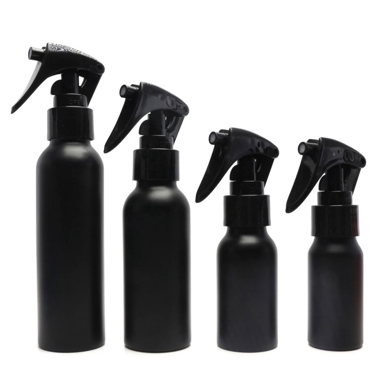 aluminum spray trigger alcohol bottle matte black size 30ml 50ml