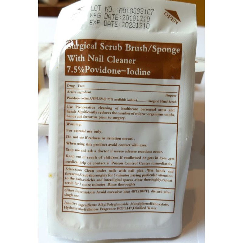SURGICAL SCRUB BRUSH with POVIDONE IODINE 7.5 Shopee Philippines
