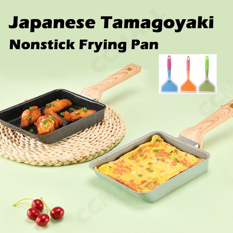 Japanese Square Omelette Pan NonStick Frying Pan Induction Tamago Silicone Shovel Egg pan