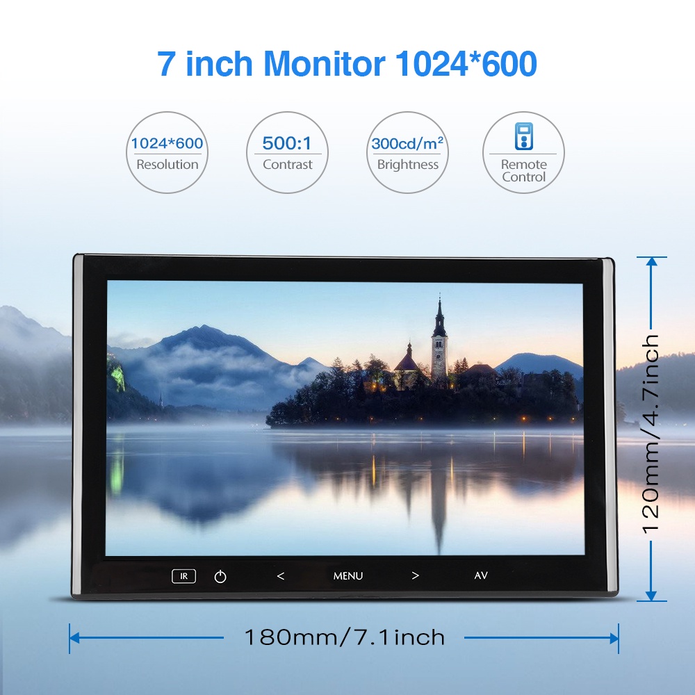 Eyoyo EM07K 7" LCD Monitor 1024X600 LCD Mini Computer TV Display CCTV