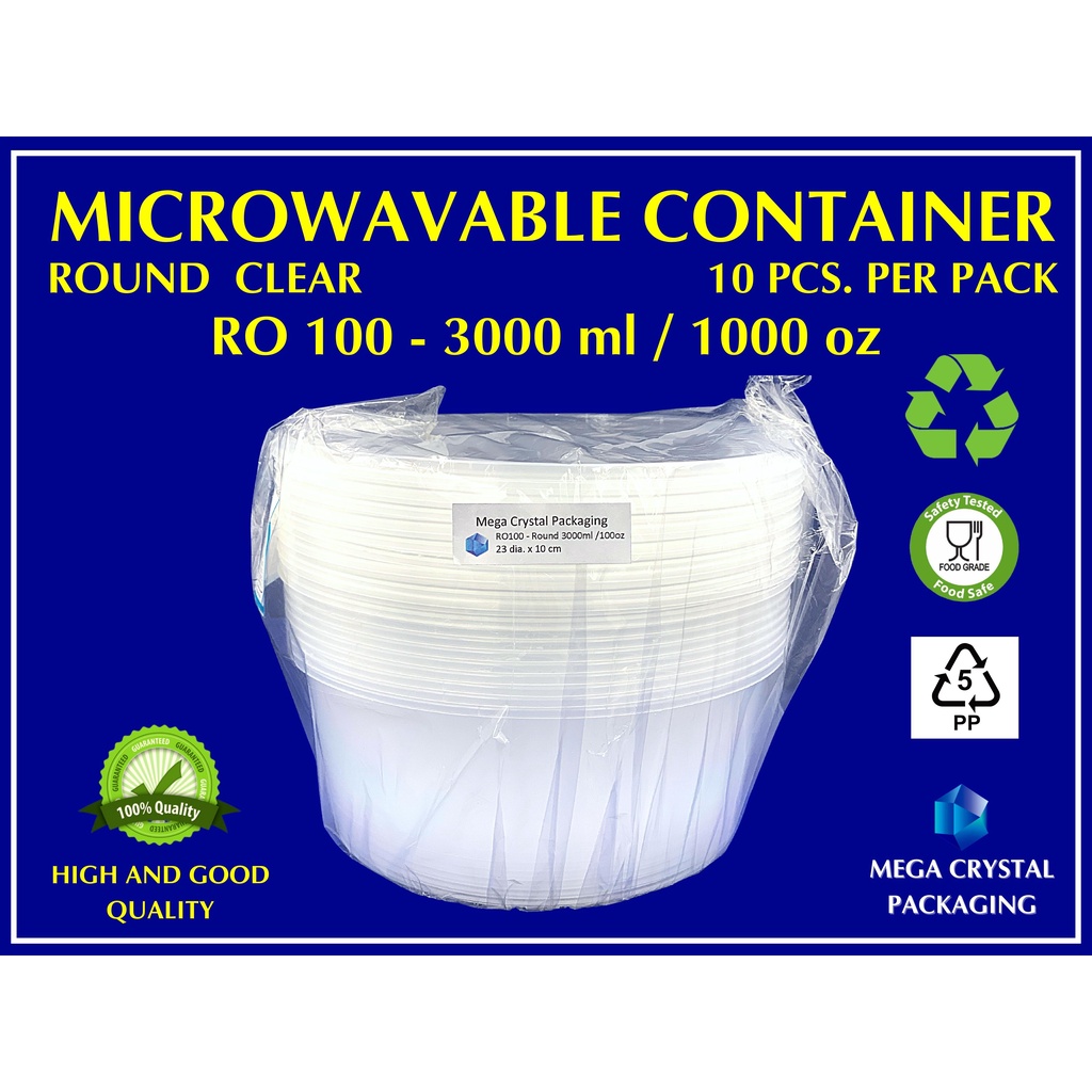 100oz/3000ml Round Microwavable Plastic Container with Lid supplier