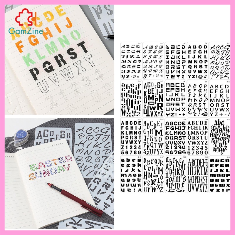 high quality] 20 Piece Alphabet Stencil Sets Rulers Letters Number Stencils  Lettering Template