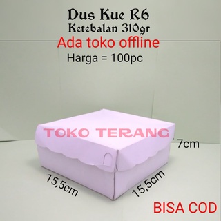 R6 Cake Box / White Cake Cardboard / snack box contains 100 pcs ...