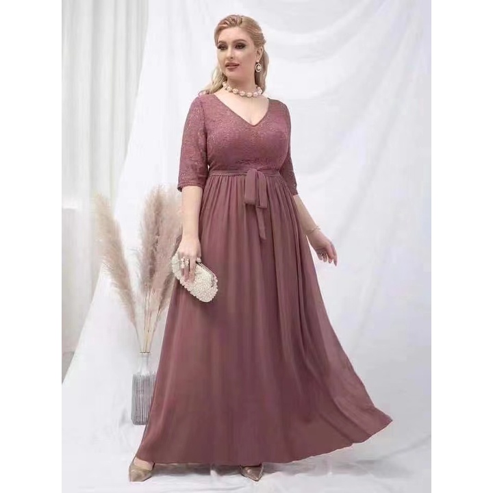 Long gown designs for fat ladies best sale