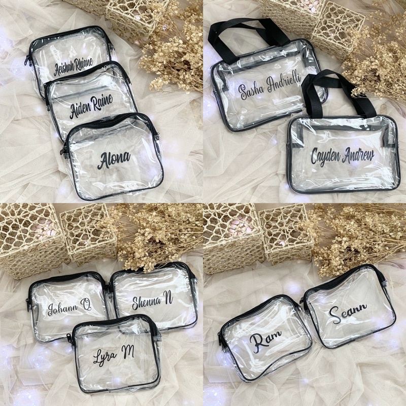Personalized Transparent Pouch / Travel Kit Pouch / Make up Pouch