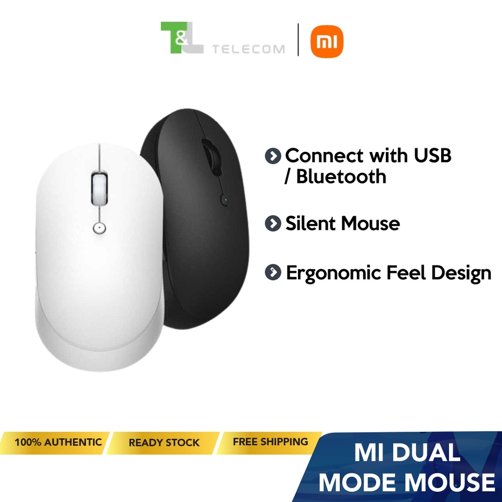 Xiaomi Mi Dual Mode Wireless Mouse Silent Edition (Black / White ...