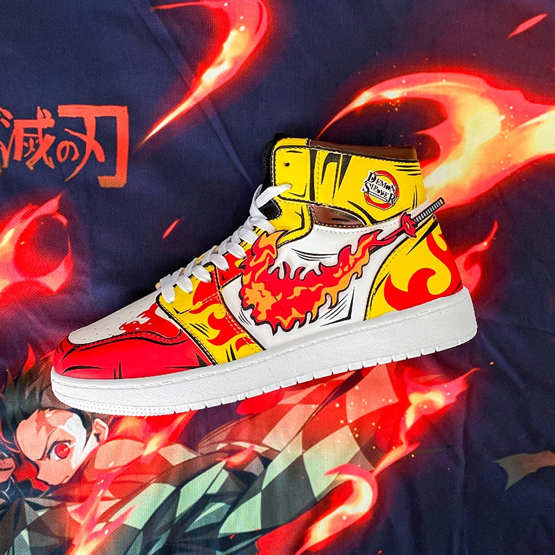 Men Sneaker Shoes Demon Slayer Kimetsu No Yaiba Rengoku Kyoujurou High ...