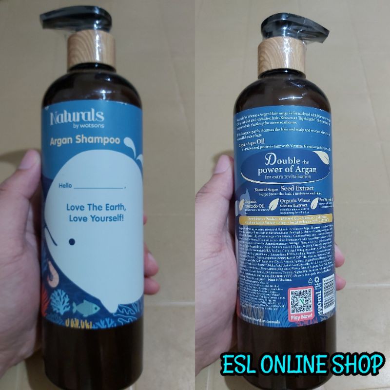 Naturals By Watsons Argan Oil Shampoo 490ml Limited Edition Packaging Shopee Philippines 8613