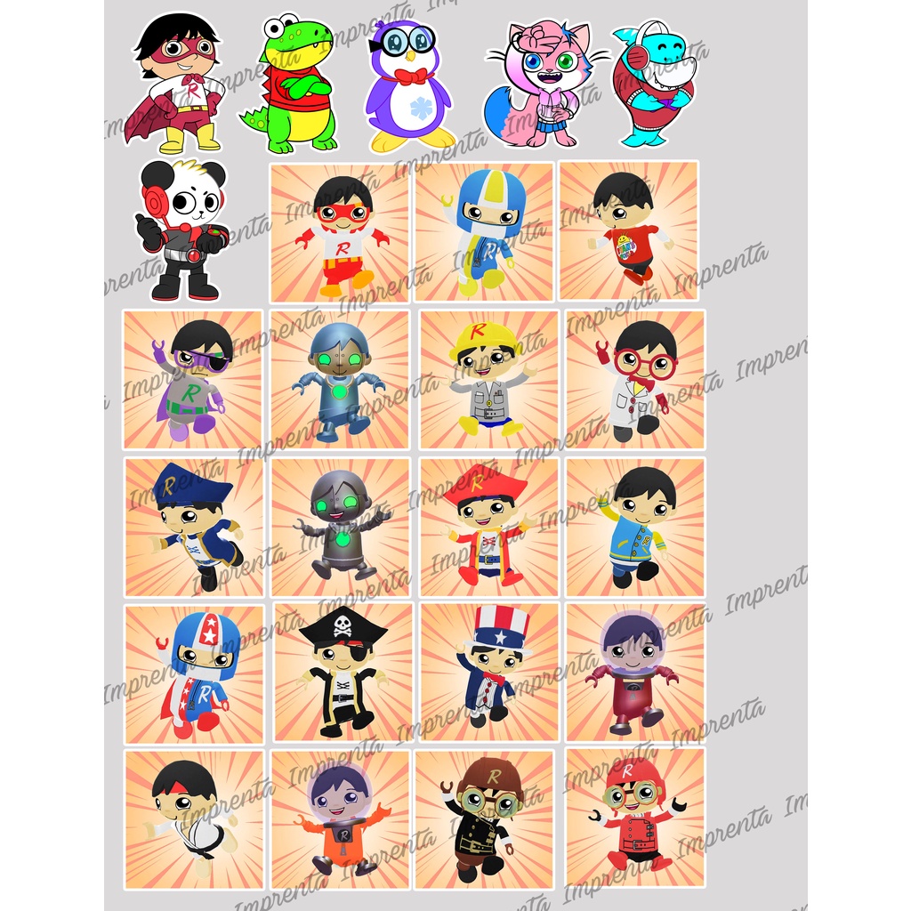 Ryan's World Stickers Water Proof Cartoon Motorcycle Bike