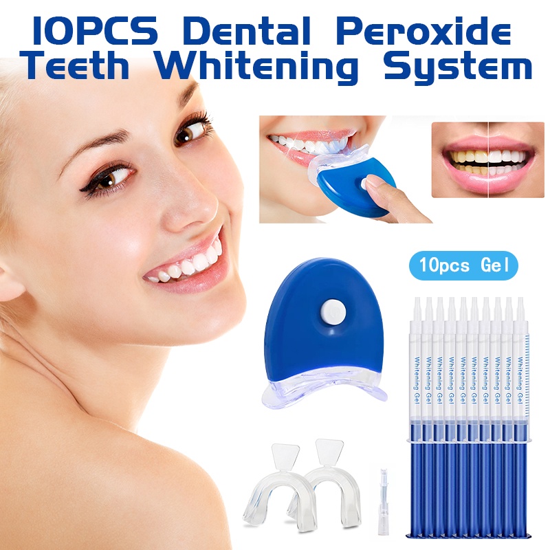 Blue Light Teeth Whitening Kit With 10PCS Gels Teeth cleaning LED