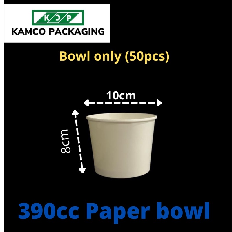 Paper bowl 520cc low, 520cc high, 390cc, 260cc - (50's) | Shopee ...