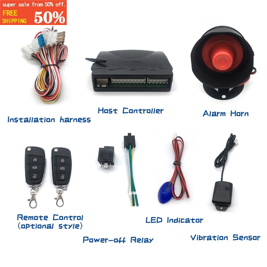 CARQSENG K16 12V Car Alarm Security System Remote Central Lock Anti