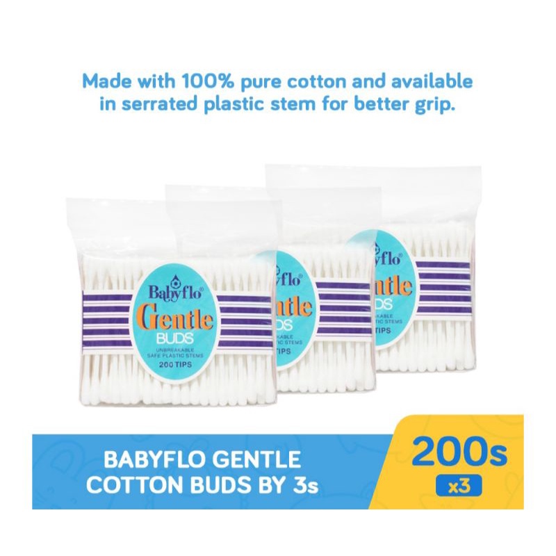 BABYFLO Gentle Cotton Buds 200s 2+1 Packs Shopee Philippines