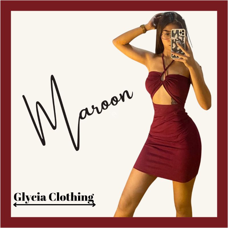MAJADERA Knitted Non-Slit Halter Belly Cut Out Mini Bodycon Dress ...