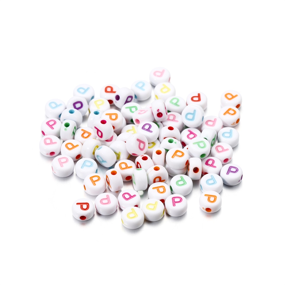 St.Kunkka Colorful Round Acrylic Letter Beads Spacer Loose Beaded ...