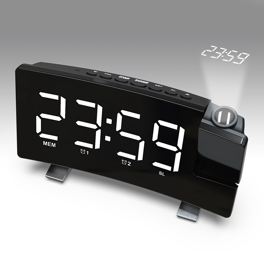 Desktop clock with multi-colored led curved screen, with light | Shopee ...