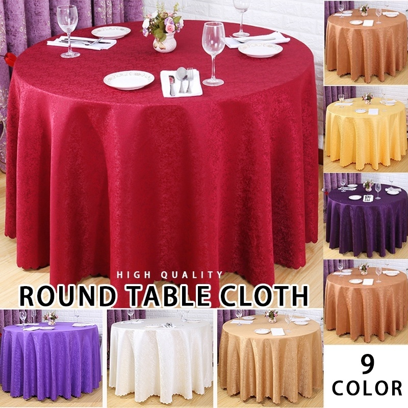 Round Table Cloth Polyester Table Cover Oilproof Wedding Party Banquet