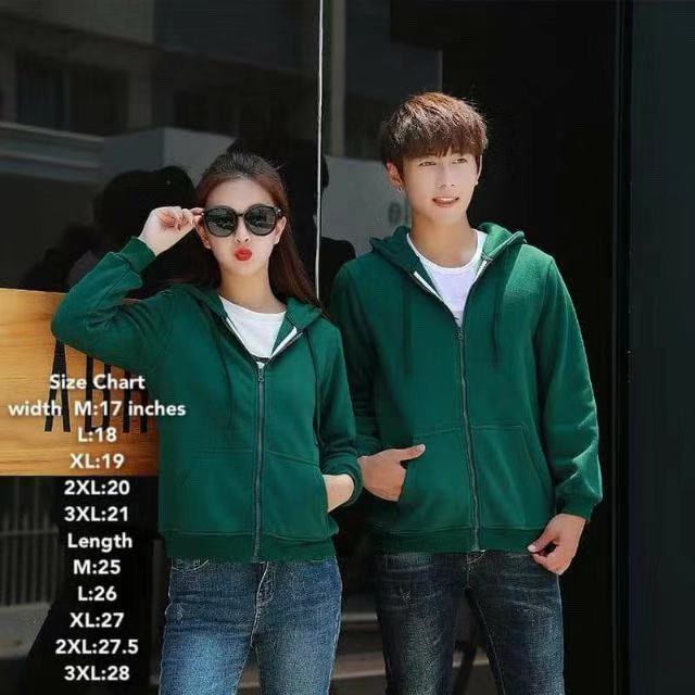 Plain Hoodie Jacket With Zipper/Unisex 10 Colors | Shopee Philippines