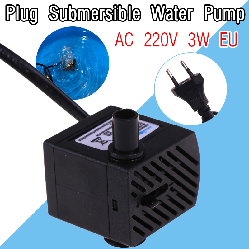 AC 220V 3W EU Plug Submersible Water Pump Aqua Fountain Air Fish Pond ...