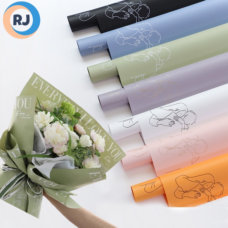 Thick Ouya paper two-color paper flower bouquet waterproof wrapping paper  flower shop flower paper bouquet
