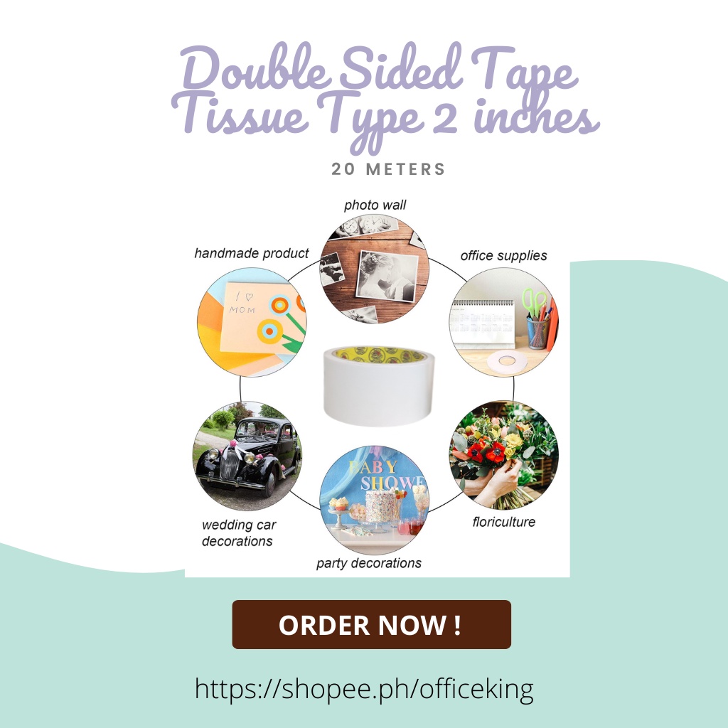 Double Sided Tape Tissue Type 2 inches x 10 meters | Shopee Philippines