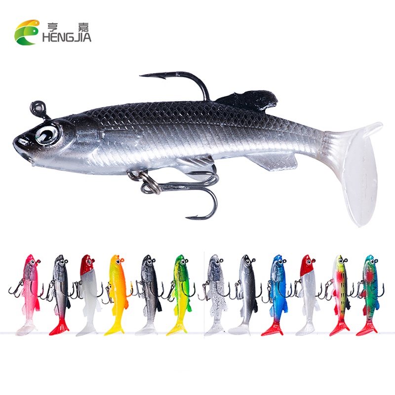 5pcs Flexible Soft Squid Lures Silicone Lure With Luminous Eyes Swimbaits Wobbler Soft Bait Artificial Bait