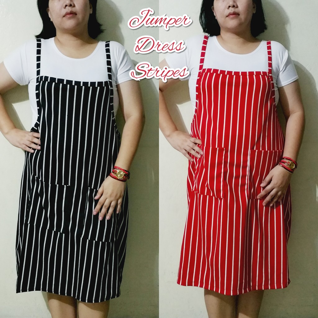 COD Plus Size Stripes Jumper Dress with Inner terno Shopee