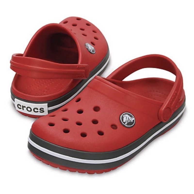 Original Authentic Kids Crocs Crocband Pepper & Graphite C6 | Shopee ...