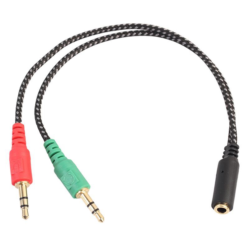 Headphone Splitter for Computer Earphone Adapter for PC Audio Mic 3.5mm Fem