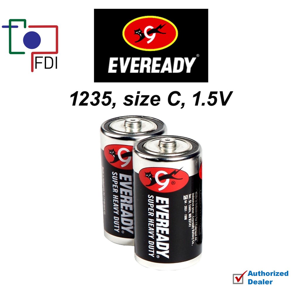 Eveready SUPER HEAVY DUTY size C (2 pcs) battery batteries (GENUINE